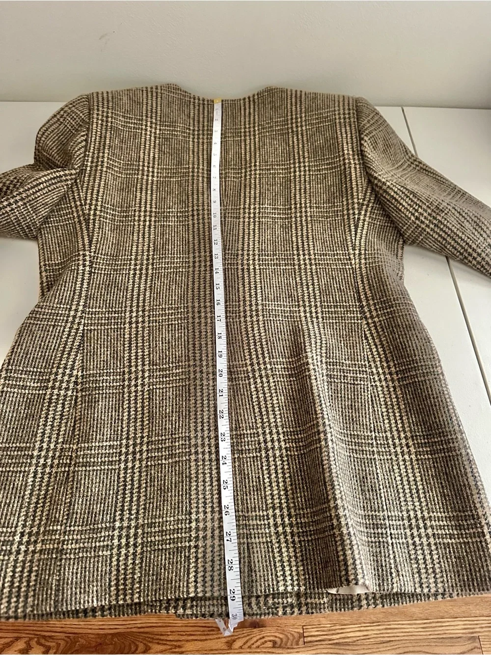 Vtg Charter Club Classic 100% Wool Plaid Skirt Suit Set Size 12 Brown Glen Plaid
